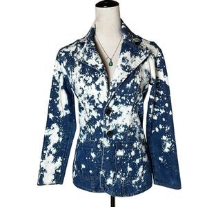 Vintage Wrangler Bleached Denim Blazer Jacket S | Western Grunge Streetwear‎